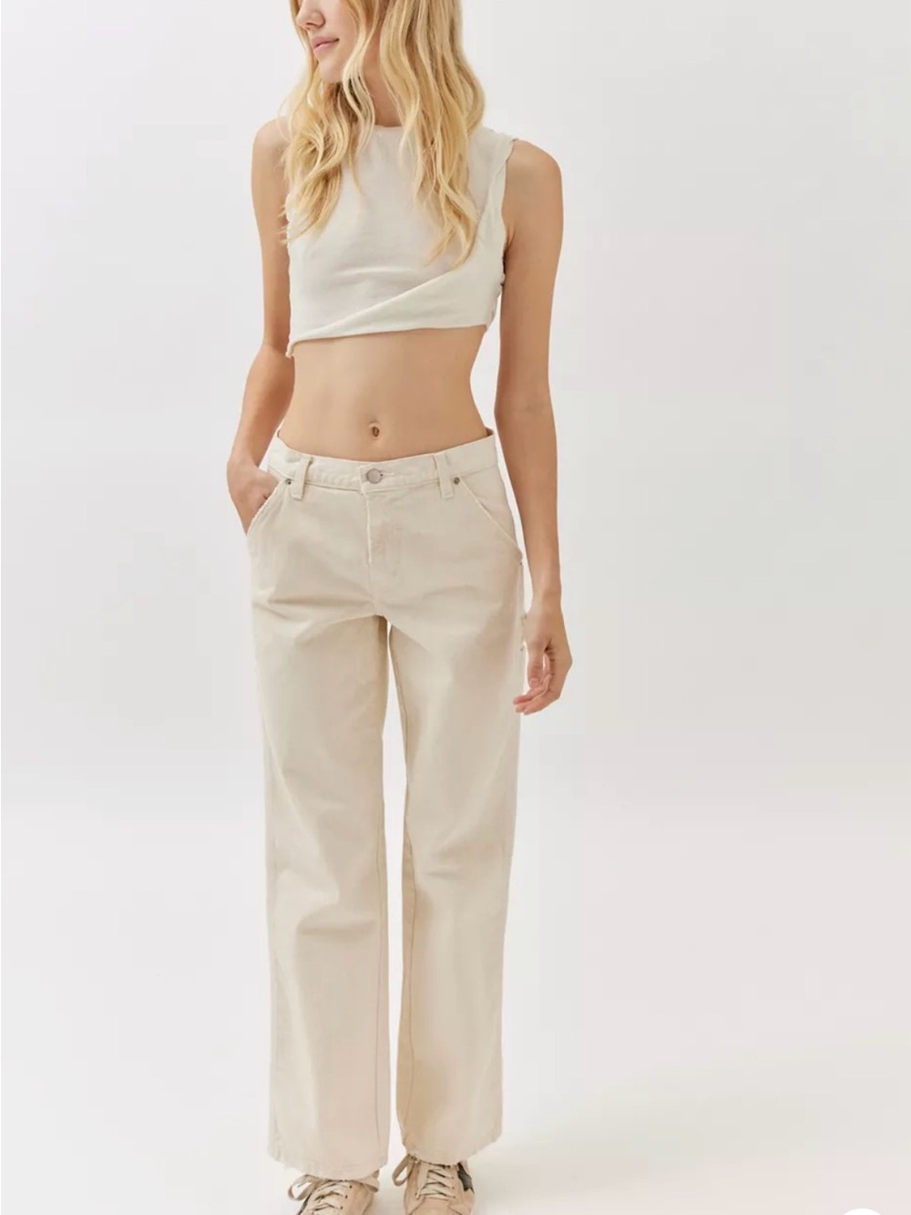 BDG Cream Straight-Leg Jeans